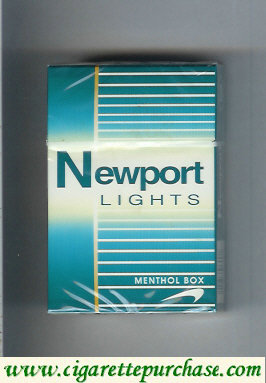 Newport Lights Menthol green and white cigarettes hard box